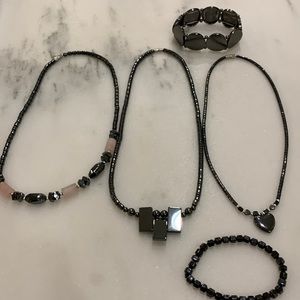 Necklace’s 3 and 2 stretch bracelet.Like new condition